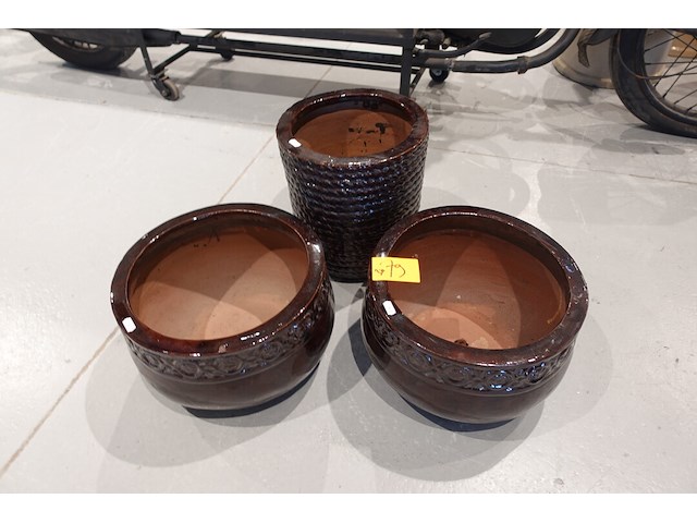 3x diverse terracotta bloempot - afbeelding 2 van  7