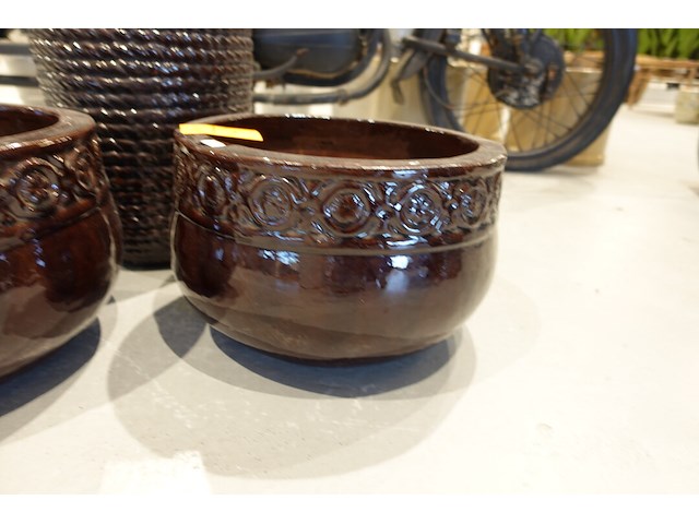 3x diverse terracotta bloempot - afbeelding 4 van  7