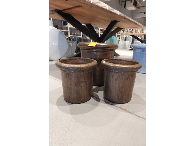 3x diverse terracotta bloempot - afbeelding 1 van  5