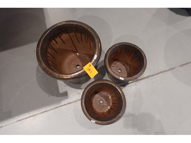 3x diverse terracotta bloempot - afbeelding 3 van  5