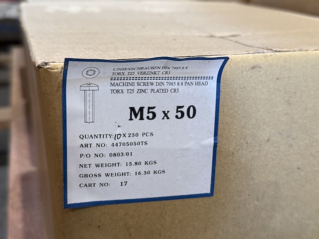 3x doos torx schroeven verzinkt m5x51 - afbeelding 2 van  2