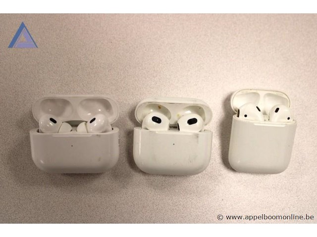 3x draadloze oortjes met oplaadcase, apple, airpods (2e, 3e gen en pro 2e gen), werking niet gekend - afbeelding 1 van  1