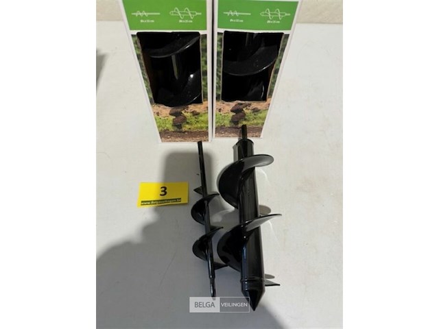 3x duo set grondboor dia 4cm + lengte 22 cm en dia 8cm + lengte 25 cm - afbeelding 3 van  3