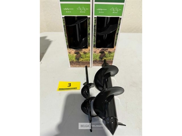 3x duo set grondboor dia 4cm + lengte 22 cm en dia 8cm + lengte 25 cm - afbeelding 1 van  3