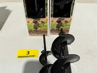 3x duo set grondboor dia 4cm + lengte 22 cm en dia 8cm + lengte 25 cm