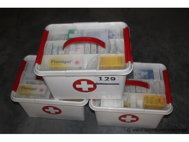 3x ehbo-koffer, gevuld - afbeelding 1 van  1