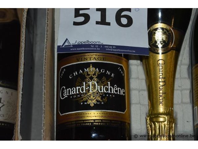 3x fles champagne, canard-duchêne, vintage, 1999 - afbeelding 2 van  2