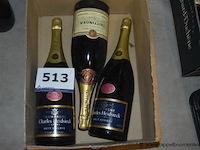 3x fles champagne, charles heidsieck / taittinger, brut réserve, 75cl - afbeelding 1 van  3