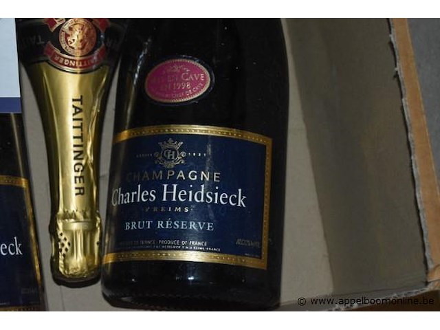 3x fles champagne, charles heidsieck / taittinger, brut réserve, 75cl - afbeelding 2 van  3