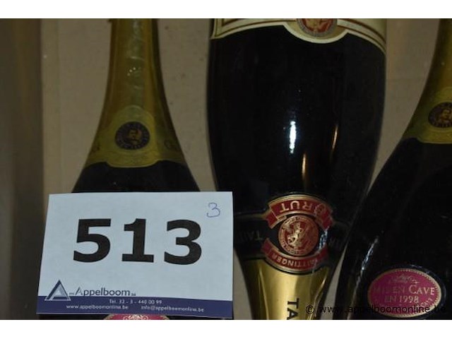 3x fles champagne, charles heidsieck / taittinger, brut réserve, 75cl - afbeelding 3 van  3