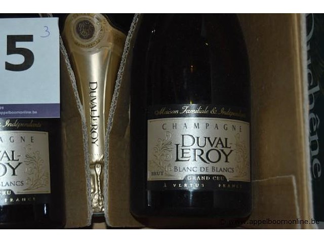 3x fles champagne, duval-leroy, blanc de blancs brut grand cru, 75cl - afbeelding 2 van  2