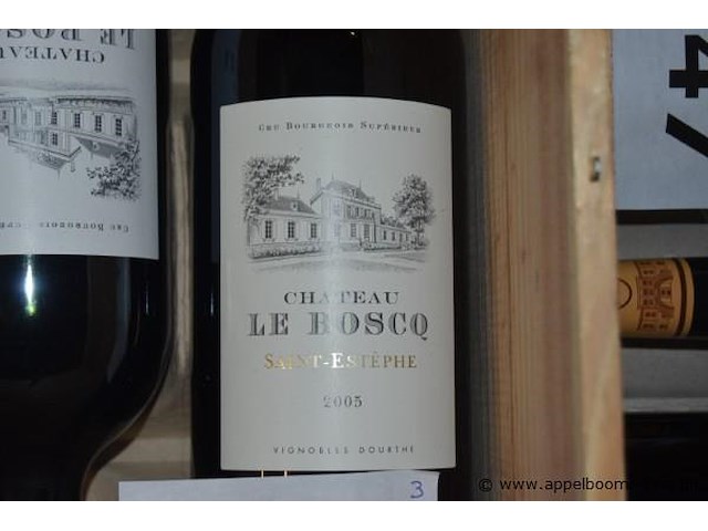 3x fles rode wijn, château le bosco, saint-estèphe, 2005,1.5l - afbeelding 2 van  3