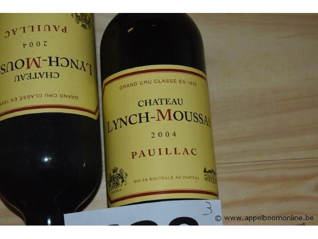 3x fles rode wijn, château lynch-moussas, pauillac, 2004, 75cl - afbeelding 2 van  3