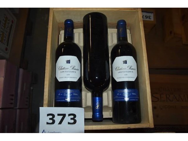 3x fles rode wijn, château penin, les cailloux, 1999, 75cl - afbeelding 1 van  2