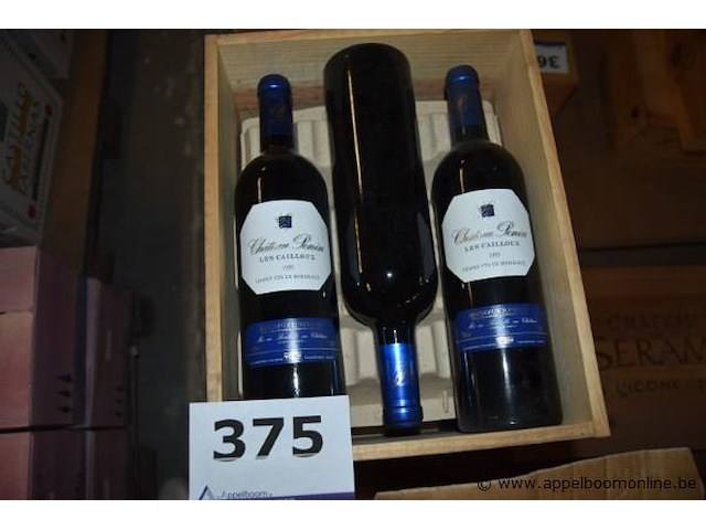 3x fles rode wijn, château penin, les cailloux, 1999 - afbeelding 1 van  2