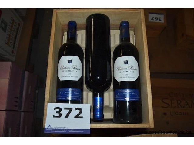 3x fles rode wijn, château senjin, les cailloux, 1999, 75cl - afbeelding 1 van  2