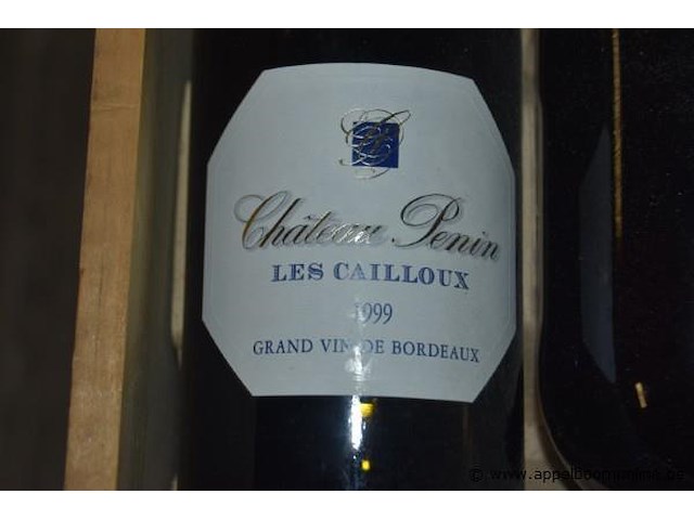 3x fles rode wijn, château senjin, les cailloux, 1999, 75cl - afbeelding 2 van  2