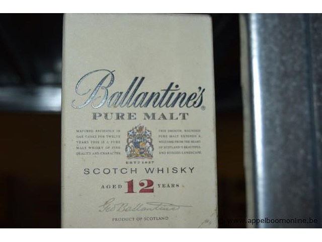 3x fles whisky, ballantine's, pure malt scotch whisky, 12 jaar - afbeelding 2 van  3