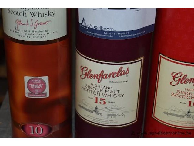 3x fles whisky, glenfarclas, wo. 2x 10 jaar, 1x 15 jaar, 70cl - afbeelding 3 van  4