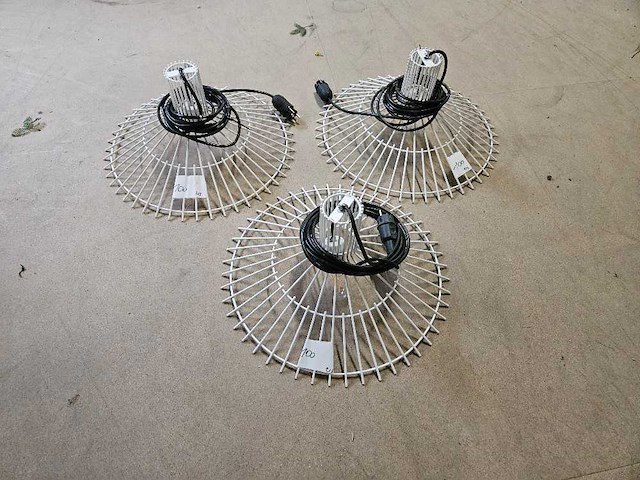 3x hanglamp metaal wit - afbeelding 1 van  3