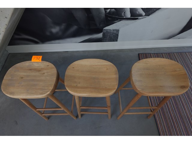 3x houten barstoel - afbeelding 2 van  3