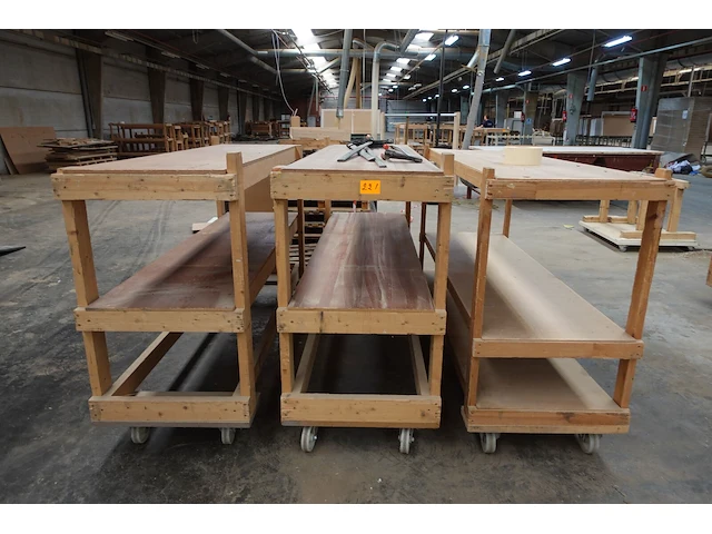 3x houten kar - afbeelding 1 van  3