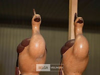 3x houten pauwen beeldjes - afbeelding 2 van  2