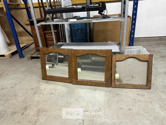 3x houten spiegels - afbeelding 1 van  1