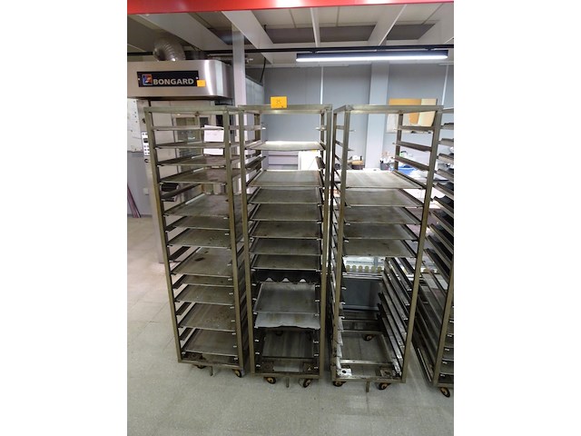3x inox regaalwagen - afbeelding 1 van  1