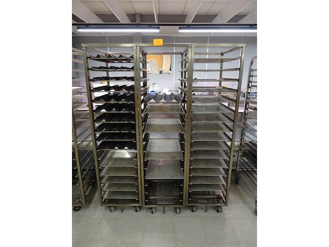 3x inox regaalwagen - afbeelding 1 van  1
