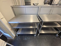 (3x) inox serveerkarren - afbeelding 2 van  2