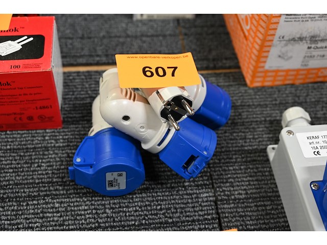 3x kopp cee adapter naar wandcontactdoos - afbeelding 1 van  1