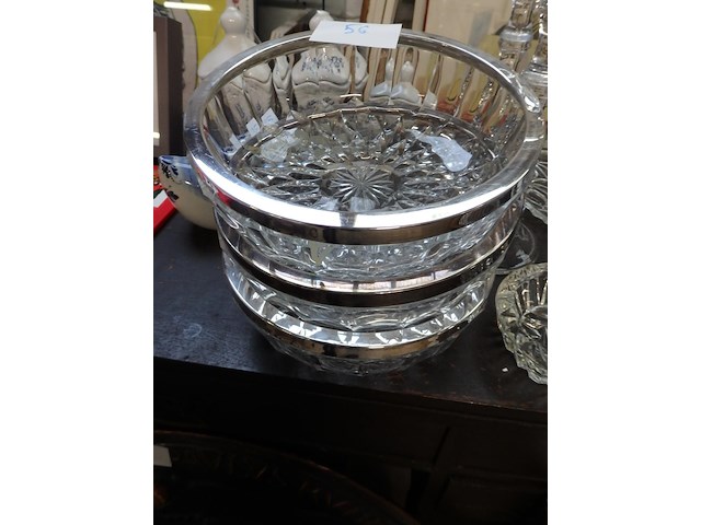 3x kristal val st lambert gesigneerd - afbeelding 1 van  2