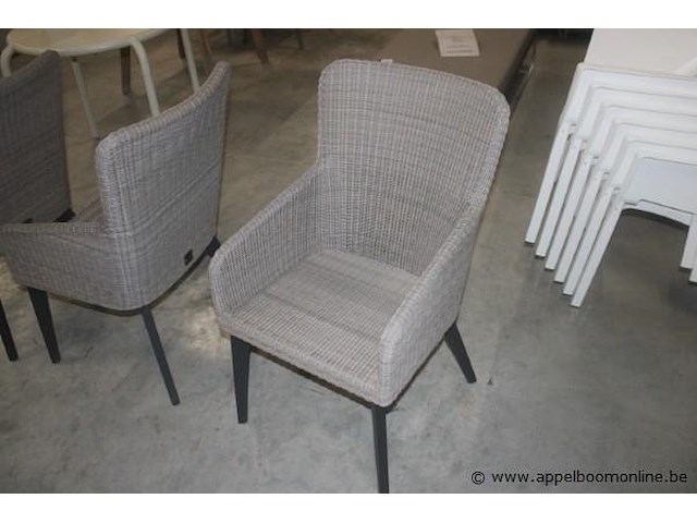 3x luxor dining chair alu legs with cushion - polyloom pebble | luxor dining chair alu legs with cushion - polyloom pebble - afbeelding 2 van  2