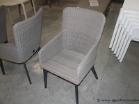 3x luxor dining chair alu legs with cushion - polyloom pebble | luxor dining chair alu legs with cushion - polyloom pebble - afbeelding 2 van  2