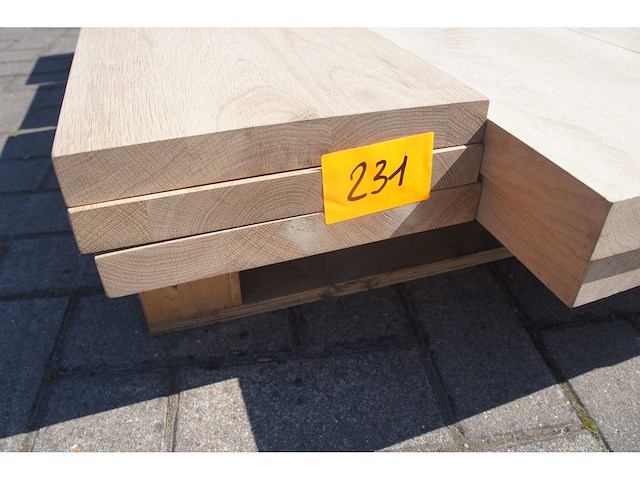 3x massief eiken legbord 33mm - afbeelding 1 van  3