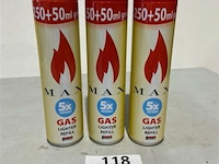 3x max gasvulling aansteker 3x300ml - afbeelding 1 van  3