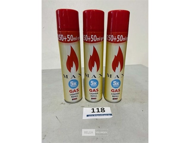 3x max gasvulling aansteker 3x300ml - afbeelding 2 van  3