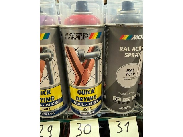 3x motip acryl framboosrood ral3027 400ml (houdbaar tot 2034) - afbeelding 3 van  3