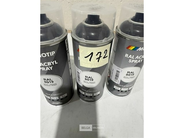 3x motip acryl grijsbruin ral8019 400ml (houdbaar tot 2034) - afbeelding 3 van  3