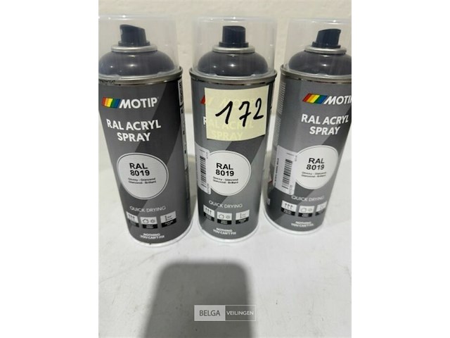 3x motip acryl grijsbruin ral8019 400ml (houdbaar tot 2034) - afbeelding 1 van  3