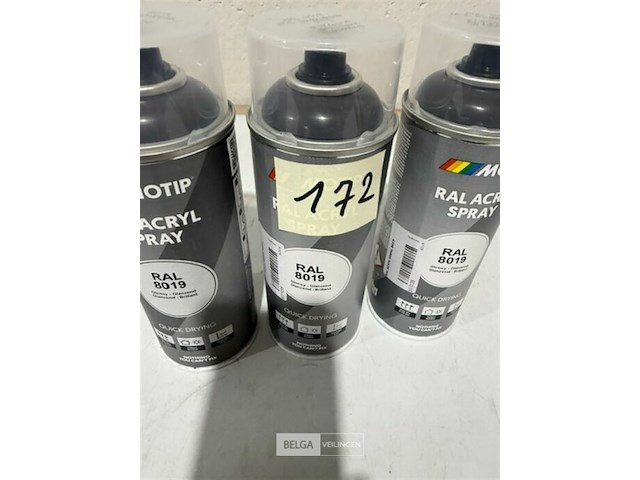 3x motip acryl grijsbruin ral8019 400ml (houdbaar tot 2034) - afbeelding 3 van  3