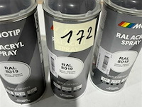 3x motip acryl grijsbruin ral8019 400ml (houdbaar tot 2034) - afbeelding 3 van  3