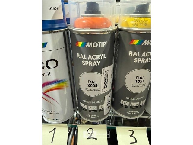 3x motip acryl traffic orange ral2009 400ml (houdbaar tot 2034) - afbeelding 2 van  2