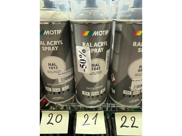 3x motip acryl verkeersgrijs ral7042 400ml (houdbaar tot 2034) - afbeelding 3 van  3