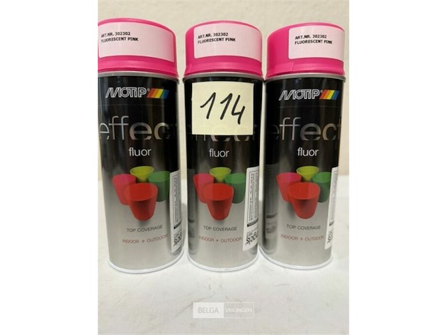 3x motip fluo roos 400ml (houdbaar tot 2034) - afbeelding 1 van  3