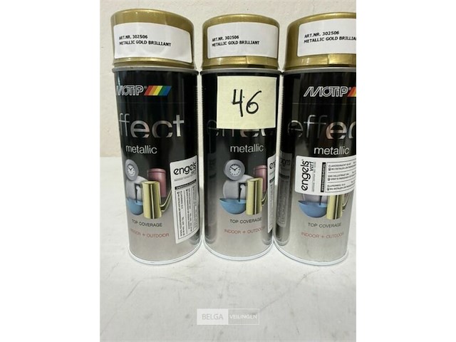 3x motip metalic gold brilliant 400ml (houdbaar tot 2034) - afbeelding 2 van  3