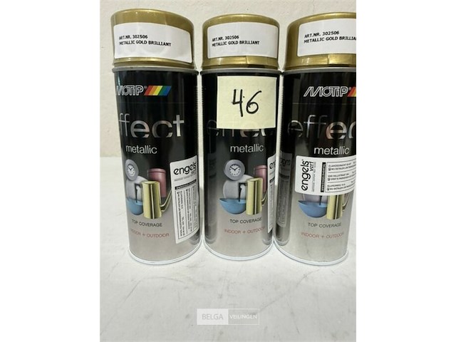 3x motip metalic gold brilliant 400ml (houdbaar tot 2034) - afbeelding 2 van  3