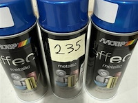 3x motip metallic blauw 400ml (houdbaar tot 2034) - afbeelding 3 van  3