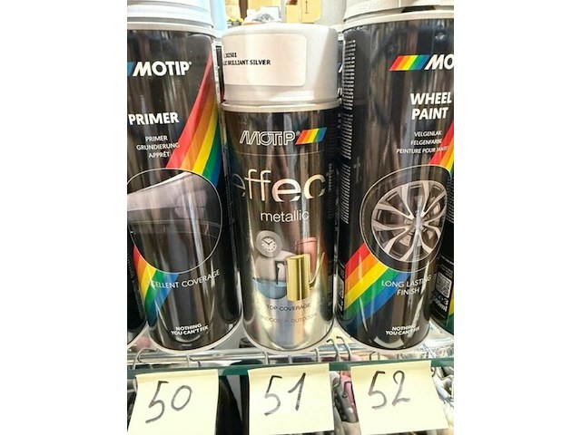 3x motip metallic brilliant zilver 400ml (houdbaar tot 2034) - afbeelding 1 van  2